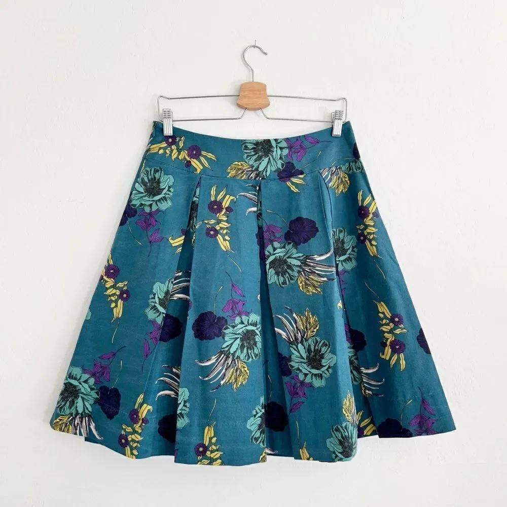 Victoria’s Secret BODY Y2K Floral Pleated Silk Blend Knee Length Skirt